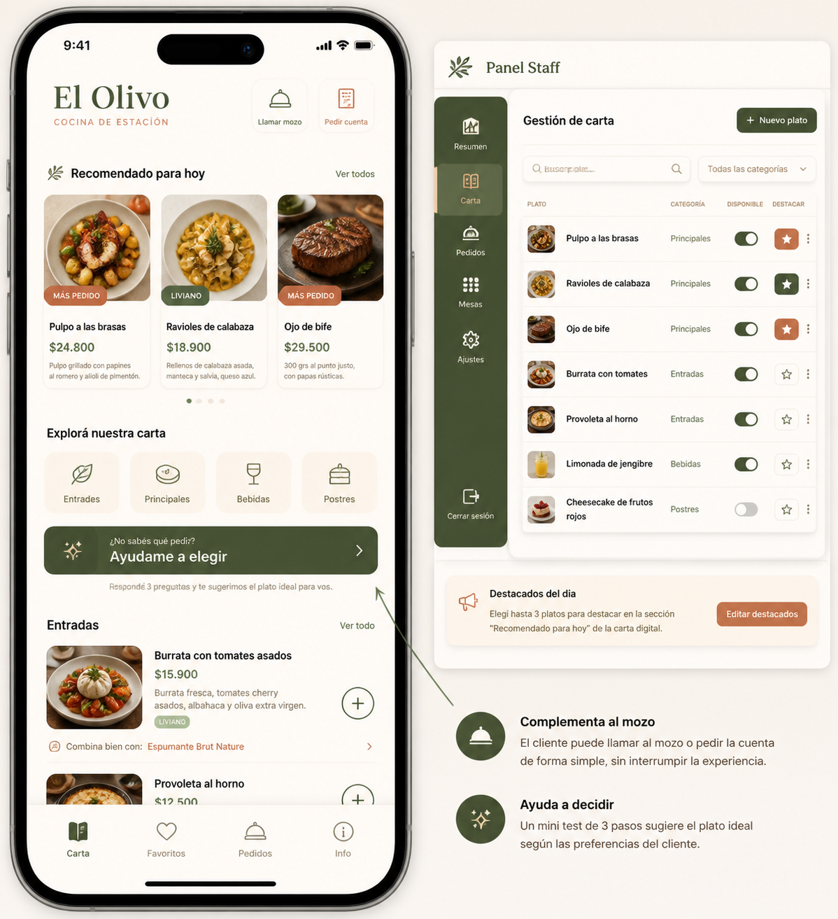 ChernAI: asistente inteligente para restaurantes en celular y panel del local